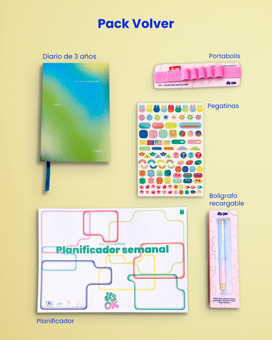 Pack VOLVER Diario de 3 años | Journal + Planificador + Accesorios