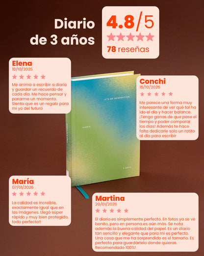 Pack VOLVER Diario de 3 años | Journal + Planificador + Accesorios