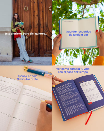 Diario de 3 años | Portada Menta
