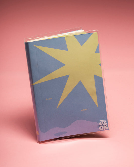 Libreta Estrella azul con funda