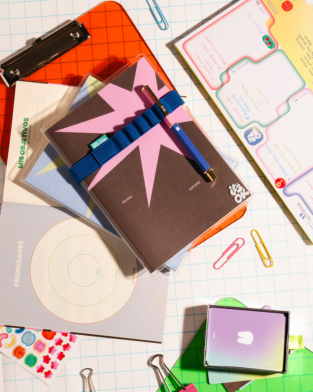 Libreta Estrella marrón con funda