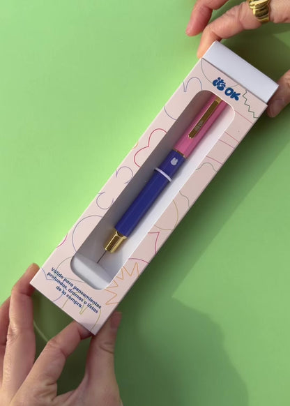 Bolígrafo Gen II | Exterior azul y rosa
